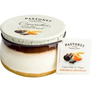 Caprichos Yogur Natural Azucarado con Naranja y Chocolate sin Gluten Pastoret