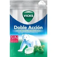 Caramelos con Mentol Refrescante Doble Accion Vicks, Bolsa 72 G
