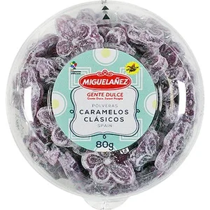 Caramelos Duros de Violetas en Caja de Polvera Miguelañez
