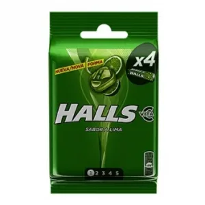 Caramelos Sabor Lima Halls 4 Paquetes de 32 G.