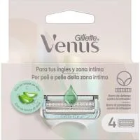 Cargador Zonas Íntimas 3 Hojas Venus Satin Care, Pack 4 Uds