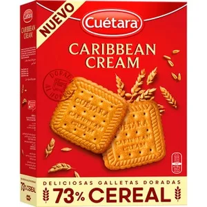 Caribbean Cream Galletas Doradas con 73% Cereales Cuetara