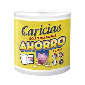 Caricias Rollo Multiusos de 2 Capas.