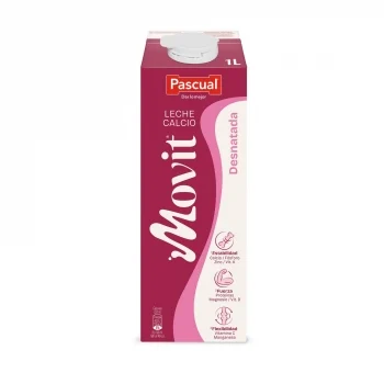Leche Desnatada 0% MG con Calcio Movit Pascual Brik 1 L.
