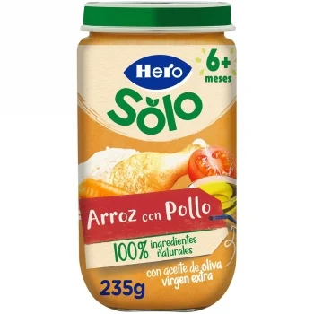Tarrito de Arroz con Pollo desde 6 Meses Hero Solo sin Gluten 235 G.