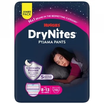 Ropa Interior Absorbente Niña Noche Drynites 8-13 Años (30-48 Kg.) 13 Ud.