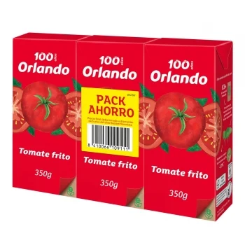 Tomate Frito Orlando sin Gluten Pack de 3 Unidades de 350 G.