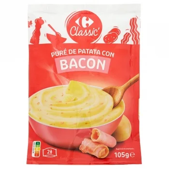 Puré de Patatas con Bacon Classic Carrefour 105 G.