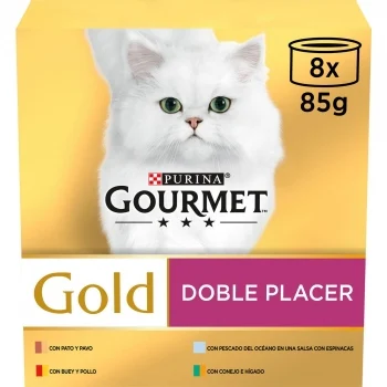 Comida Húmeda para Gato Adulto Purina Gourmet Gold Doble Placer 8x85 G.