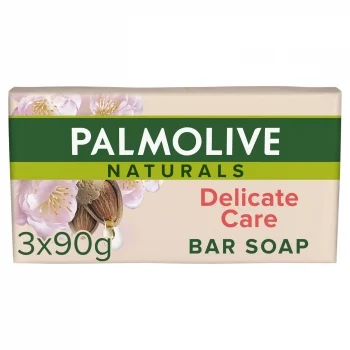 Jabón de Manos en Pastilla con Leche de Almendras Delicate Care Naturals Palmolive Pack de 3 Unidades de 90 G.