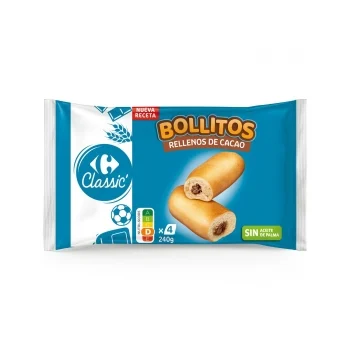 Bollitos Rellenos de Cacao Carrefour 240 G.