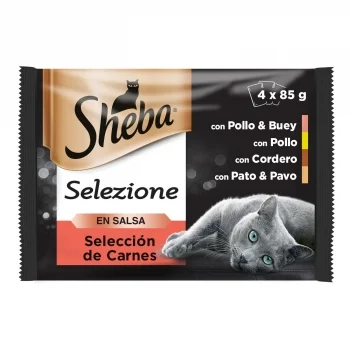 Comida Húmeda Selección de Carnes en Salsa para Gatos Sheba Selezione Pack de 4 Unidades de 85 G.