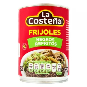 Frijoles Negros Refritos la Costeña 580 G.