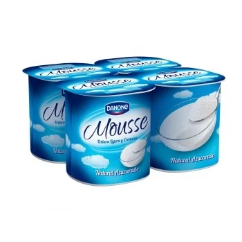 Mousse Natural Azucarado Danone Pack de 4 Unidades de 65 G.