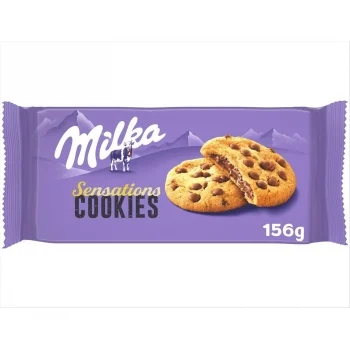 Galletas Rellenas de Chocolate con Pepitas de Chocolate Sensation Milka 156 G.