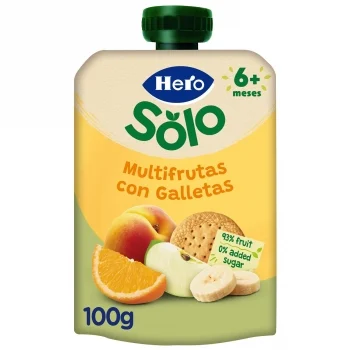 Bolsita de Multifrutas con Galleta desde 6 Meses Hero Baby 100 G.