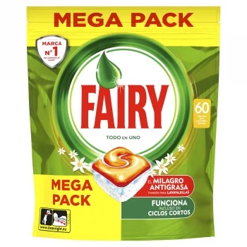 Lavavajillas a Máquina Aroma Naranja Pastillas Todo en Uno Fairy 60 Ud.