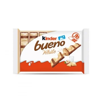 Barritas de Chocolate con Leche y Crema de Avellanas White Kinder Bueno 8 Ud.
