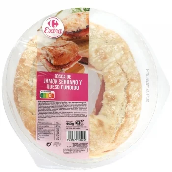 Rosca de Jamón Serrano y Queso Carrefour Extra 440 G.