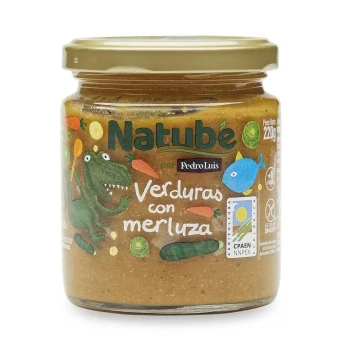 Tarrito de Verduras con Merluza desde 6 Meses Ecológico Natube sin Gluten 220 G.