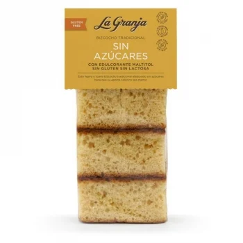 Bizcocho Tradicional sin Azucares la Granja sin Gluten y sin Lactosa 230 G