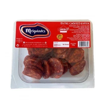 Chorizo Curado Extra Dulce en Tapas Melquiades sin Gluten y sin Lactosa 200 G