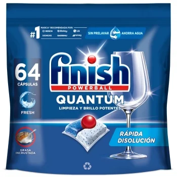 Lavavajillas a Máquina en Pastillas Quantum Finish Powerball 64 Ud.