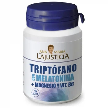 Triptófano con Melatonina, Magnesio y Vitamina B6 en Comprimidos Ana María Lajusticia sin Gluten 60 Ud.