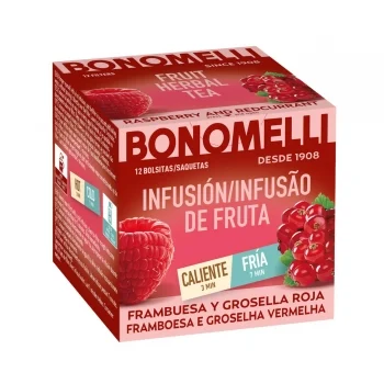 Infusión de Frambuesa y Grosella Roja en Bolsitas Bonomelli 12 Ud.