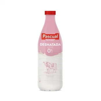 Leche Desnatada 0% MG Pascual Botella 1,5 L.