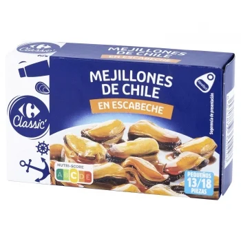 Mejillones de Chile en Escabeche 14/18 Classic Carrefour 69 G.