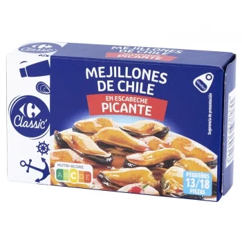 Mejillón de Chile en Escabeche Picante 14/18 Classic Carrefour 69 G.