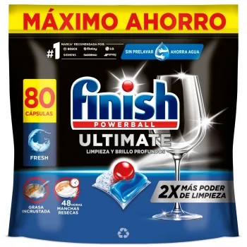Lavavajillas a Máquina en Pastillas Ultimate Powerball Finish 80 Ud.