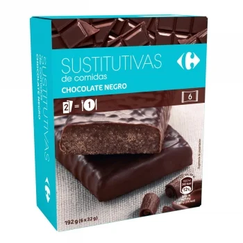 Barritas Sustitutivas de Chocolate Negro Carrefour 192 G.