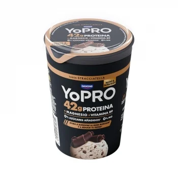 Leche Fermentada Desnatada con Virutas con Cacao Yopro Danone 450 G.