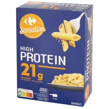 Pasta Penne Alta en Proteínas Carrefour Sensation 500 G.