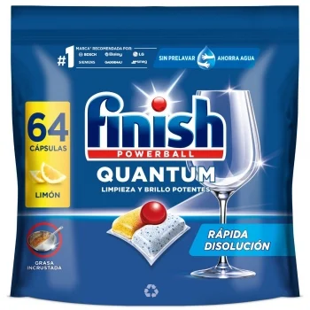 Lavavajillas a Máquina en Pastillas Finish Powerball Quantum 64 Ud.