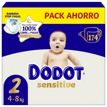 Pañales Dodot Sensitive T2 (4-8 Kg) 174 Ud.