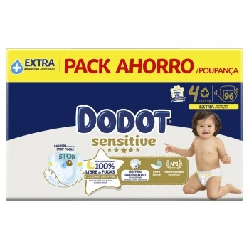 Pañales Dodot Sensitive T4 (10-15 Kg) 96 Ud.