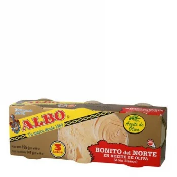 Bonito del Norte en Aceite de Oliva Albo Pack de 3 Unidades de 48 G.