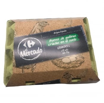 Huevos L de Suelo Carrefour el Mercado 12 Ud.