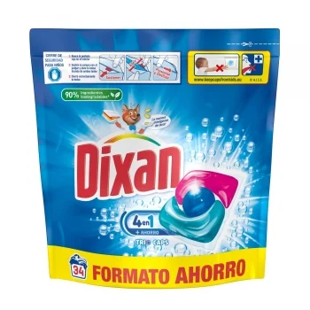 Detergente en Cápsulas Trio Caps Total 3+1 Dixan 34 Ud.