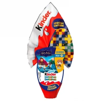 Huevo de Chocolate con Leche Harry Potter Kinder Gran Sorpresa sin Gluten 220 G.