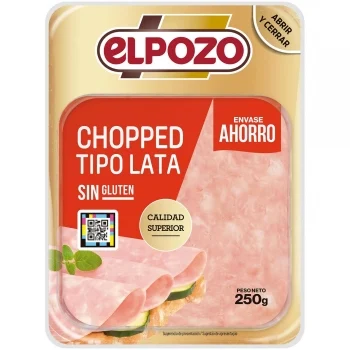 Chopped Tipo Lata en Lonchas Elpozo sin Gluten 250 G
