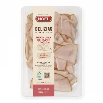 Pechuga de Pavo Cocida Sabor Ahumado en Pétalos Noel sin Gluten y sin Lactosa 90 G.