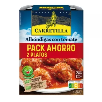 Albóndigas con Salsa de Tomate Carretilla sin Aceite de Palma Pack 2 Unidades de 300 G.
