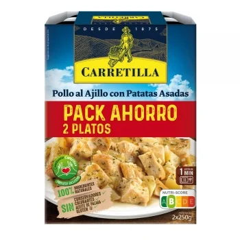 Pollo al Ajillo con Patatas Asadas Carretilla sin Gluten 2 Unidades de 250 G.