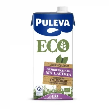 Leche Semidesnatada Ecológica Puleva sin Lactosa Brik 1 L.