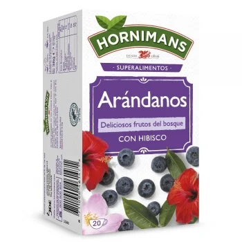 Infusión de Arándanos con Hibisco, Rosa Mosqueta y Zarzamora en Bolsitas Hornimans 20 Ud.
