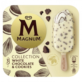 Bombón Helado con Chocolate Blanco y Galleta Collection Magnum 3 Ud.